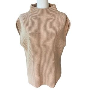 NWT. Bluivy Beige Cowl Neck Sleeveless Sweater. Size M/L